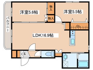 ラ・ぺジブルⅡの物件間取画像